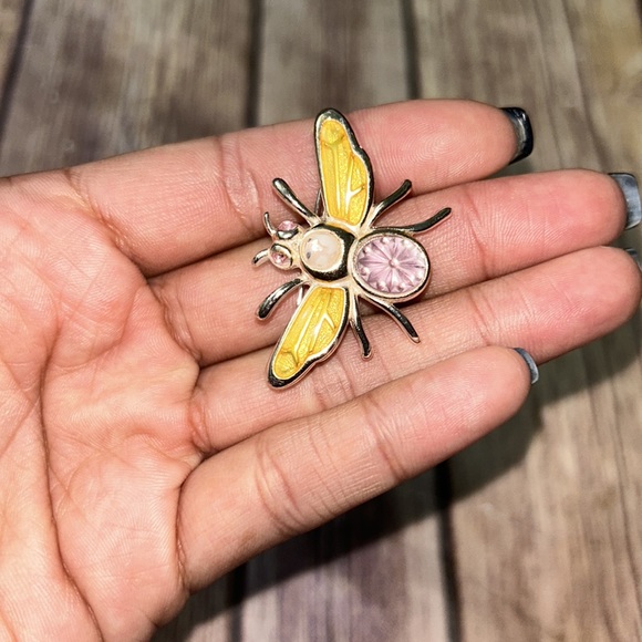 Firefly Purple & Yellow Brooche, OS - Picture 3 of 5